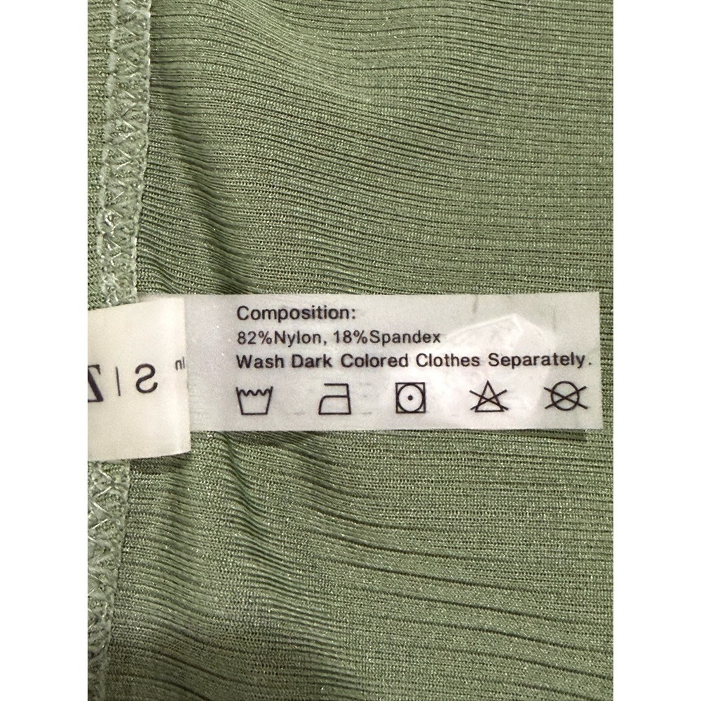 Zaful Olive Green Ribbed Bandeau Bikini Set Strapless Two Piece Swimsuit Small - Picture 4 of 4